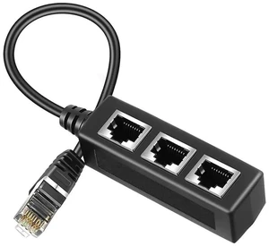 AJMRTC Black RJ45 Ethernet Splitter Adapter, 1 Piece LAN Network Port Splitter for Home Office School Network Expansion, RJ45 Cable Splitter for Wired Network Connection AJMRTC Black RJ45 Ethernet Splitter Adapter, 1 Piece LAN Network Port Splitter for Home Office School Network Expansion, RJ45 Cable Splitter for Wired Network Connection