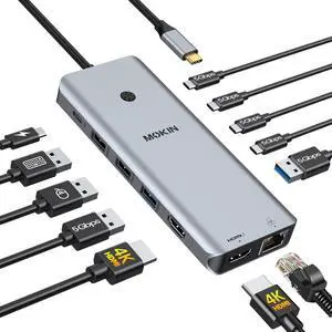 USB C Docking Station Dual Monitor 2 HDMI for Dell/HP/Lenovo Laptop | USB C Hub 2 HDMI Dual HDMI, Turn off Screen Button, 4*USB C 3.0/2*USB A 3.0/2*USB A 2.0/Ethernet Port/USB C Charging Port USB C Docking Station Dual Monitor 2 HDMI for Dell/HP/Lenovo Laptop | USB C Hub 2 HDMI Dual HDMI, Turn off Screen Button, 4*USB C 3.0/2*USB A 3.0/2*USB A 2.0/Ethernet Port/USB C Charging Port