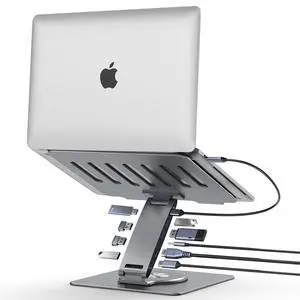 Laptop Docking Station Stand Dual Display 4K HDMI USB3.0 3.5mm Audio Jack 9-IN-1 360° Swivel Laptop Stand for Desk with USB-C Hub Multiport Adapter Universal for MacBook Pro/Air/Dell/HP/Surface/Lenovo Laptop Docking Station Stand Dual Display 4K HDMI USB3.0 3.5mm Audio Jack 9-IN-1 360° Swivel Laptop Stand for Desk with USB-C Hub Multiport Adapter Universal for MacBook Pro/Air/Dell/HP/Surface/Lenovo