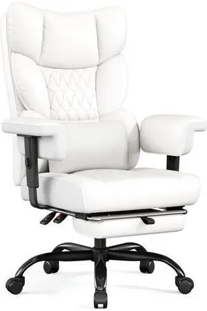 Big and Tall Office Chair with Footrest, High Back Executive Desk Chair with Adjustable Lift Armrest, 155°ReclineLumbar Support Pillow, Faux Leather Gaming Chairs for Home or Office Big and Tall Office Chair with Footrest, High Back Executive Desk Chair with Adjustable Lift Armrest, 155°ReclineLumbar Support Pillow, Faux Leather Gaming Chairs for Home or Office