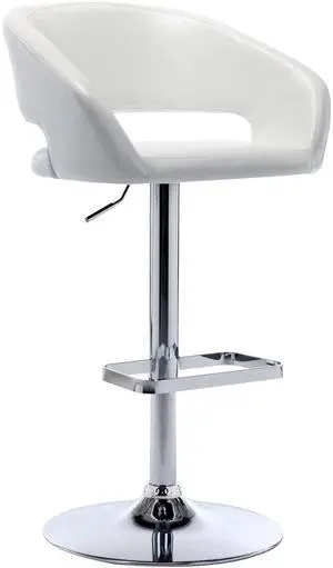 Adjustable Bar Stool with Hollow Back and Arms, Modern PU Leather Swivel Barstool, Airlift Counter Height Bar Chair for Kitchen Dining Room (Pearl White) Adjustable Bar Stool with Hollow Back and Arms, Modern PU Leather Swivel Barstool, Airlift Counter Height Bar Chair for Kitchen Dining Room (Pearl White)