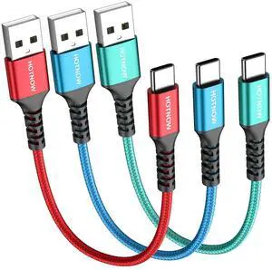 Short USB to USB C Cable 1FT 3Pack 12 inch USB C Charging Cable 3A Fast Charging Nylon Braided for iPhone 17 16 15 Galaxy S25 S24 S23 Google Pixel Short USB to USB C Cable 1FT 3Pack 12 inch USB C Charging Cable 3A Fast Charging Nylon Braided for iPhone 17 16 15 Galaxy S25 S24 S23 Google Pixel