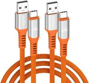 Android Auto USB Cable 3FT 2Pack 3A USB A to Type C Charging Cord for Car CarPlay 10Gbps USB3.2 Gen2 Data Transfer Heavy Duty Orange Braided for iPhone 17/16/15 Pro Galaxy S25/24 T7 SSD Android Auto USB Cable 3FT 2Pack 3A USB A to Type C Charging Cord for Car CarPlay 10Gbps USB3.2 Gen2 Data Transfer Heavy Duty Orange Braided for iPhone 17/16/15 Pro Galaxy S25/24 T7 SSD