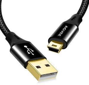 2 Pack 6.6ft Mini USB Cable Braided Durable USB-A to Mini-B Charger Charging Cord for TI-84 Garmin GPS Go-Pro Hero 4 3 2 HD PS3 Controller Canon Camera Blue Yeti Microphone Black 2 Pack 6.6ft Mini USB Cable Braided Durable USB-A to Mini-B Charger Charging Cord for TI-84 Garmin GPS Go-Pro Hero 4 3 2 HD PS3 Controller Canon Camera Blue Yeti Microphone Black