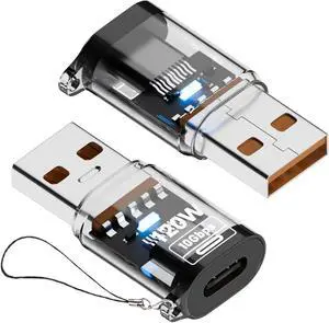 USB to USB C Adapter (2 Pack) Type C to USB-A Adapter USB 3.2 Gen2 10Gbps High-Speed Cable Converter Compatible with iPhone 17 16 15 14 13 12 Galaxy S25 S24 S23 S22 and More Transparent USB to USB C Adapter (2 Pack) Type C to USB-A Adapter USB 3.2 Gen2 10Gbps High-Speed Cable Converter Compatible with iPhone 17 16 15 14 13 12 Galaxy S25 S24 S23 S22 and More Transparent