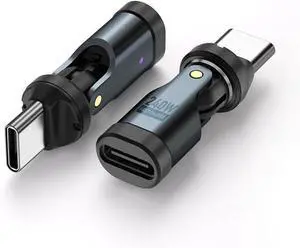 USB C to C Adapter 2 Pack 180° Rotating Phone OTG Port Replacement & Extender PD 240W USB2.0 Type-C Extension Connector with LED Indicator (Black) (2) USB C to C Adapter 2 Pack 180° Rotating Phone OTG Port Replacement & Extender PD 240W USB2.0 Type-C Extension Connector with LED Indicator (Black) (2)