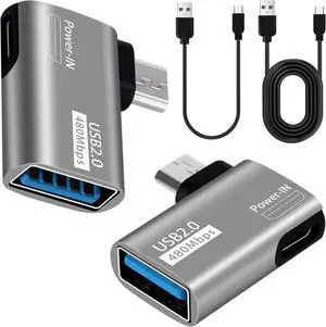 2 Pack OTG Cable Adapter for Fire TV Stick 90 Degree Left & Right Angle Powered Micro USB to USB OTG Adapter for Android Phone Tablet and More Host Devices with Micro USB (with 2 USB A to Micro Cable) 2 Pack OTG Cable Adapter for Fire TV Stick 90 Degree Left & Right Angle Powered Micro USB to USB OTG Adapter for Android Phone Tablet and More Host Devices with Micro USB (with 2 USB A to Micro Cable)