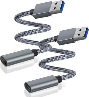 USB 3.0 to USB C Adapter 3.3FT 2Pack USBC Female to A Male Cable 5Gbps 3.1 Type C Charger Connector for iPhone 17 17e 16 16e 15 Pro Max iPad Air Mini 7 S26 S25 S24 Z Fold Flip USB 3.0 to USB C Adapter 3.3FT 2Pack USBC Female to A Male Cable 5Gbps 3.1 Type C Charger Connector for iPhone 17 17e 16 16e 15 Pro Max iPad Air Mini 7 S26 S25 S24 Z Fold Flip
