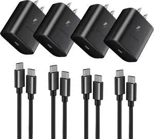 45W Fast Charger USB C Port Adapter Wall-Mounted Cube Charging Block.Type-c Mobile Phone Charger with C to C Cable is Suitable for S25/S24/S23/S22/S21 Galaxy and More. (Black 4-pack-45w) 45W Fast Charger USB C Port Adapter Wall-Mounted Cube Charging Block.Type-c Mobile Phone Charger with C to C Cable is Suitable for S25/S24/S23/S22/S21 Galaxy and More. (Black 4-pack-45w)