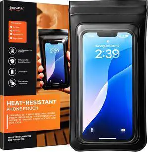 Heat-Resistant Phone Case for Sauna - Heat-Resistant Touchscreen Protector - Strong Magnetic Mount - Fits Up to 7.5x3.5 Inches - iPhone Compatible - 176°F Protection Black Heat-Resistant Phone Case for Sauna - Heat-Resistant Touchscreen Protector - Strong Magnetic Mount - Fits Up to 7.5x3.5 Inches - iPhone Compatible - 176°F Protection Black
