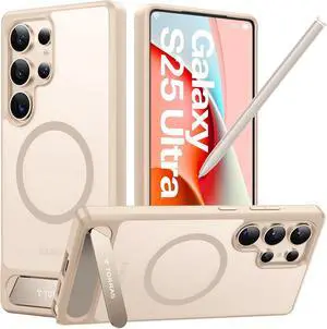 Strong Magnetic & Seamless Stand for Galaxy S25 Ultra Case Fit for MagSafe Mil-Grade Drop Protection Kickstand for Galaxy S25 Ultra Case Translucent Back/Gold Edge Strong Magnetic & Seamless Stand for Galaxy S25 Ultra Case Fit for MagSafe Mil-Grade Drop Protection Kickstand for Galaxy S25 Ultra Case Translucent Back/Gold Edge