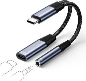 USB C to 3.5mm Jack and Charger Adapter 2 in 1 USB C Headphone Adapter Type C to Aux to USBC Splitter with PD 60W Fast Charging for iPhone 17 16 15 Pro Max Plus iPad S24/S23/S22 Pixel USB C to 3.5mm Jack and Charger Adapter 2 in 1 USB C Headphone Adapter Type C to Aux to USBC Splitter with PD 60W Fast Charging for iPhone 17 16 15 Pro Max Plus iPad S24/S23/S22 Pixel