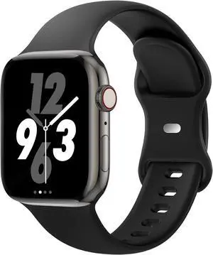 Sport Band Compatible with Watch 38mm 40mm 41mm 42mm 44mm 45mm 46mm 49mm Replacement Soft Silicone Strap Wristbands for iWatch Series 11/10/9/8/7/6/5/4/3/2/1 Ultra SE Women Men Black Sport Band Compatible with Watch 38mm 40mm 41mm 42mm 44mm 45mm 46mm 49mm Replacement Soft Silicone Strap Wristbands for iWatch Series 11/10/9/8/7/6/5/4/3/2/1 Ultra SE Women Men Black