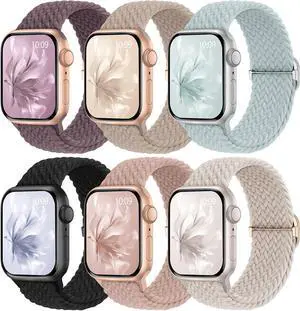 6 Pack Braided Stretchy Bands Compatible with Watch Band 38mm 40mm 41mm 42mm 44mm 45mm 46mm 49mm Women Men Adjustable Nylon Solo Loop Elastic Straps for iWatch Series 11 10 9 8 7 6 5 4 SE Ultra 6 Pack Braided Stretchy Bands Compatible with Watch Band 38mm 40mm 41mm 42mm 44mm 45mm 46mm 49mm Women Men Adjustable Nylon Solo Loop Elastic Straps for iWatch Series 11 10 9 8 7 6 5 4 SE Ultra