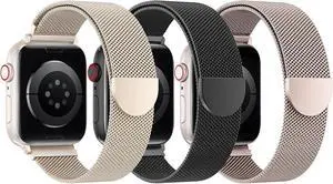 3 Pack Mesh Loop Compatible with Watch Bands for Women Men 40mm 41mm 38mm 42mm 44mm 45mm 49mm 46mm Series 11 10 9 8 7 6 5 4 Ultra3 SE3 2 Stainless Steel Metal Magnetic Strap for iWatch 3 Pack Mesh Loop Compatible with Watch Bands for Women Men 40mm 41mm 38mm 42mm 44mm 45mm 49mm 46mm Series 11 10 9 8 7 6 5 4 Ultra3 SE3 2 Stainless Steel Metal Magnetic Strap for iWatch