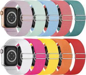 10 Pack Stretchy Bands Compatible with Watch Band 40mm 38mm 41mm 42mm 44mm 45mm 46mm 49mm Women Men Water-Resistant Solo Loop Elastic Sport Straps for iWatch Series 11 10 9 8 7 6 5 4 3 SE Ultra 10 Pack Stretchy Bands Compatible with Watch Band 40mm 38mm 41mm 42mm 44mm 45mm 46mm 49mm Women Men Water-Resistant Solo Loop Elastic Sport Straps for iWatch Series 11 10 9 8 7 6 5 4 3 SE Ultra