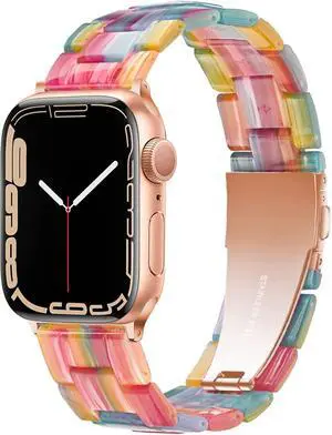 Watch Bands-Fashion Lightweight Resin iWatch Bands for Women Men 38mm/40mm/41mm/42mm(Series 11 10) 49mm/46mm/45mm/44mm/42mm(S 3 2 1) Compatible with Watch Series 11 SE 10 9 8 7 6 5 4 3 Ultra Watch Bands-Fashion Lightweight Resin iWatch Bands for Women Men 38mm/40mm/41mm/42mm(Series 11 10) 49mm/46mm/45mm/44mm/42mm(S 3 2 1) Compatible with Watch Series 11 SE 10 9 8 7 6 5 4 3 Ultra