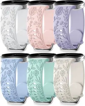 Floral Engraved Bands Compatible with Galaxy Watch 8 Band 40mm 44mm/Galaxy Watch 8 Classic Band 46mm 6Pack Flower Soft Silicone Sport Replacement Strap for Watch Bands Women Men Floral Engraved Bands Compatible with Galaxy Watch 8 Band 40mm 44mm/Galaxy Watch 8 Classic Band 46mm 6Pack Flower Soft Silicone Sport Replacement Strap for Watch Bands Women Men