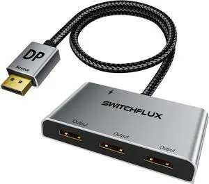 DisplayPort to HDMI Splitter for 3 Monitors Adapter |4K@60Hz| HDMI Splitter Extended Display 1 in 3 Out MST Hub for Multiple Monitor Compatible with PC / Graphic Card DisplayPort to HDMI Splitter for 3 Monitors Adapter |4K@60Hz| HDMI Splitter Extended Display 1 in 3 Out MST Hub for Multiple Monitor Compatible with PC / Graphic Card