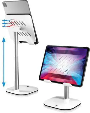 TabHolder 7-10 Height Adjustable Tablet Stand Premium iPad Stand for Desk 270° Tilt iPad Holder Kindle Holder 15.6-17 Portable Monitor Support (White) TabHolder 7-10 Height Adjustable Tablet Stand Premium iPad Stand for Desk 270° Tilt iPad Holder Kindle Holder 15.6-17 Portable Monitor Support (White)