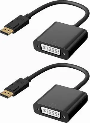 DisplayPort(DP) to DVI Adapter 2 Pack Gold-Plated Display Port to DVI Adapter (Male to Female) Compatible with Computer Desktop Laptop PC Monitor Projector HDTV DisplayPort(DP) to DVI Adapter 2 Pack Gold-Plated Display Port to DVI Adapter (Male to Female) Compatible with Computer Desktop Laptop PC Monitor Projector HDTV