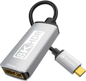 Unidirectional USB C to DisplayPort 1.4 Adapter 32.4Gbps 4K@240hz 8K@60hz and HDR Support - Thunderbolt 3/4 to Display Port Compatible with iPad Pro iPhone 16/15 Pro MacBook Pro Surface Unidirectional USB C to DisplayPort 1.4 Adapter 32.4Gbps 4K@240hz 8K@60hz and HDR Support - Thunderbolt 3/4 to Display Port Compatible with iPad Pro iPhone 16/15 Pro MacBook Pro Surface