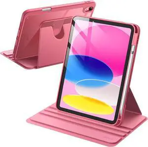 Rotating Case for iPad (A16) 11th/10th Generation (2025/2022) with Pencil Holder 360 Degree Rotation Protective Stand Cover Clear Back Auto Wake/Sleep (Pink) Rotating Case for iPad (A16) 11th/10th Generation (2025/2022) with Pencil Holder 360 Degree Rotation Protective Stand Cover Clear Back Auto Wake/Sleep (Pink)