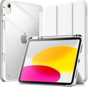 Case for iPad (A16) 11th/10th Generation (2025/2022) with Pencil Holder Clear Transparent Back Shell Slim Stand Shockproof Tablet Cover Auto Wake/Sleep (White) Case for iPad (A16) 11th/10th Generation (2025/2022) with Pencil Holder Clear Transparent Back Shell Slim Stand Shockproof Tablet Cover Auto Wake/Sleep (White)