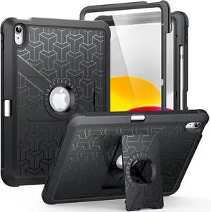 for iPad (A16) 11th/10th Generation Case 2025/2022 Heavy Duty Shockproof Dual Layer Full Body Protective Cover Built-in Screen Protector and Kickstand for iPad 11/10.9 Inch Black for iPad (A16) 11th/10th Generation Case 2025/2022 Heavy Duty Shockproof Dual Layer Full Body Protective Cover Built-in Screen Protector and Kickstand for iPad 11/10.9 Inch Black