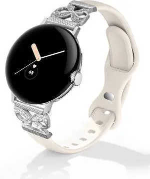 Slim Bowknot Silicone Band Compatible with Google Pixel Watch 4 3 41mm/ Pixel Watch 2 1 Band Women Thin Silicone Waterproof Straps Replacement Wristbands for Google Smartwatch 41mm Accessory Slim Bowknot Silicone Band Compatible with Google Pixel Watch 4 3 41mm/ Pixel Watch 2 1 Band Women Thin Silicone Waterproof Straps Replacement Wristbands for Google Smartwatch 41mm Accessory