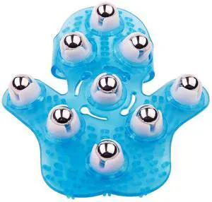Handheld Massage Ball for Muscle Back Neck Joint Foot Shoulder Leg Pain Relief - Palm Shaped Massage Tool with Roller Balls, Portable Design, Blue Handheld Massage Ball for Muscle Back Neck Joint Foot Shoulder Leg Pain Relief - Palm Shaped Massage Tool with Roller Balls, Portable Design, Blue