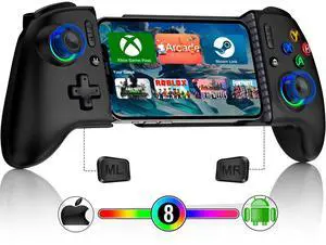 Mobile Gaming Controller, MC2 Phone Controller for iPhone/Android/Switch/Oled/Switch 2 with Programmable/Hall Effect Joysticks & Analog Triggers/RGB Light Mobile Gaming Controller, MC2 Phone Controller for iPhone/Android/Switch/Oled/Switch 2 with Programmable/Hall Effect Joysticks & Analog Triggers/RGB Light