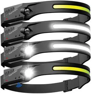 Headlamp Rechargeable LED (4 Pack) 230° Wide Beam, USB-C Lightweight Head Lamp, Long Runtime, Water-Resistant for Camping, Hiking, Running, Fishing, Repair Work Headlamp Rechargeable LED (4 Pack) 230° Wide Beam, USB-C Lightweight Head Lamp, Long Runtime, Water-Resistant for Camping, Hiking, Running, Fishing, Repair Work