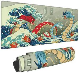 Large Gaming Mouse Pad,Japanese Ukiyoe Anime Dragon Mousepad,Stitched Edges,Non-Slip Rubber Base,Long Extended Desk Mouse Mat(31.5"x12") Large Gaming Mouse Pad,Japanese Ukiyoe Anime Dragon Mousepad,Stitched Edges,Non-Slip Rubber Base,Long Extended Desk Mouse Mat(31.5"x12")