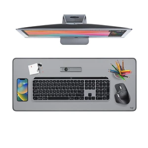 Studio Series Desk Mat Large 28x12 Inches - Mid Grey | Multifunctional large pad, extended mouse surface, office desk protector, anti-slip base, spill-resistant Studio Series Desk Mat Large 28x12 Inches - Mid Grey | Multifunctional large pad, extended mouse surface, office desk protector, anti-slip base, spill-resistant