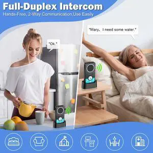 Intercoms Wireless for Home, Hands-Free Wireless Intercom, Long Range, 8 Volume Levels, 4 Chime Full Duplex 2 Way Intercoms System for House, Business(3 Intercoms Black) Intercoms Wireless for Home, Hands-Free Wireless Intercom, Long Range, 8 Volume Levels, 4 Chime Full Duplex 2 Way Intercoms System for House, Business(3 Intercoms Black)