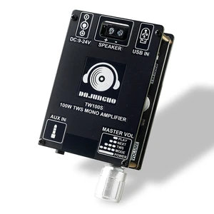 TW100S Mono Bluetooth Amplifier Board with TWS, 100W Vehicle Audio Amplifier with TPA3116, Wide Voltage Input 9-24V, Supports USB/AUX/Bluetooth Input TW100S Mono Bluetooth Amplifier Board with TWS, 100W Vehicle Audio Amplifier with TPA3116, Wide Voltage Input 9-24V, Supports USB/AUX/Bluetooth Input