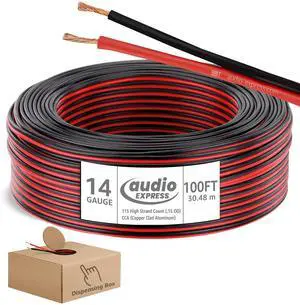 100ft 14-Gauge Audio Stereo Speaker Wire Cable,100 Feet,30.48 Meters,2 Conductor,Flexible Red-Black PVC, CCA,Dispensing Box,Home Theater, HiFi,Auto,Hook-Up,117 High Strand Count (.15 OD) 100ft 14-Gauge Audio Stereo Speaker Wire Cable,100 Feet,30.48 Meters,2 Conductor,Flexible Red-Black PVC, CCA,Dispensing Box,Home Theater, HiFi,Auto,Hook-Up,117 High Strand Count (.15 OD)
