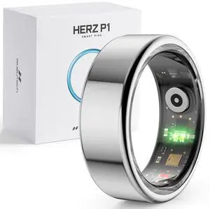 Herz P1 Smart Ring for Women & Men - (Size 8) 24/7 Health Metrics Fitness Ring, Tracks 20+ Biometrics, 6 Day Battery Life, Waterproof Stainless Steel, Free APP for iOS Android, No Subscription Herz P1 Smart Ring for Women & Men - (Size 8) 24/7 Health Metrics Fitness Ring, Tracks 20+ Biometrics, 6 Day Battery Life, Waterproof Stainless Steel, Free APP for iOS Android, No Subscription