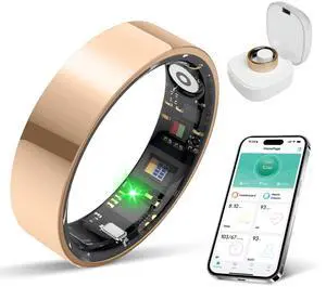 IP68 Waterproof Smart Ring - Fitness & Health Tracker with Sleep/Exercise Monitoring, Unisex for Women Men, iOS & Android Compatible, Long Lasting Battery Life, No Subscription (Rose Gold, 8) IP68 Waterproof Smart Ring - Fitness & Health Tracker with Sleep/Exercise Monitoring, Unisex for Women Men, iOS & Android Compatible, Long Lasting Battery Life, No Subscription (Rose Gold, 8)