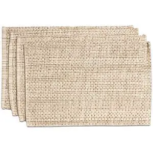 100% Cotton Placemats for Dining Room Rectangle Two Tone Woven Fabric 13" x 19" Soft Durable Table Mat Set, Set of 4, Eggshell 100% Cotton Placemats for Dining Room Rectangle Two Tone Woven Fabric 13" x 19" Soft Durable Table Mat Set, Set of 4, Eggshell