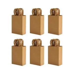 Small Brown Kraft Paper Bags 100 Pack 5.8x3.2x8.25 in with Handles | Recycled Kraft Paper, Strong Handles, for Birthday, Christmas, Grocery, Retail, Takeouts, Business, Eco-Friendly Small Brown Kraft Paper Bags 100 Pack 5.8x3.2x8.25 in with Handles | Recycled Kraft Paper, Strong Handles, for Birthday, Christmas, Grocery, Retail, Takeouts, Business, Eco-Friendly