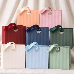 Beautiful Gift Bags Set of 8 with Handles & Ribbons for Women & Kids | Stylish Striped Small Gift Bags with Ribbon Handles - Ideal for Weddings, Girls & Boys Birthdays, Holidays & Any Celebration Beautiful Gift Bags Set of 8 with Handles & Ribbons for Women & Kids | Stylish Striped Small Gift Bags with Ribbon Handles - Ideal for Weddings, Girls & Boys Birthdays, Holidays & Any Celebration