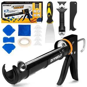 9 Pack Caulk Gun Kit, Professional Caulking Gun & Remover Tools | Sealant Finishing Tool, Grout Scraper & Silicone Gun for Bathroom, Kitchen, Window, Sink & Tile Sealing, Hand Caulking Gun 9 Pack Caulk Gun Kit, Professional Caulking Gun & Remover Tools | Sealant Finishing Tool, Grout Scraper & Silicone Gun for Bathroom, Kitchen, Window, Sink & Tile Sealing, Hand Caulking Gun