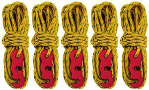 5 Pcs 13ft Reflective Guyline with Tent Rope Tensioners High-Strength Tent Paracord Awning Aluminum Cord Adjuster Kit for Camping Hiking Travelling Outdoor Activities Accessories 0.16" Thick 5 Pcs 13ft Reflective Guyline with Tent Rope Tensioners High-Strength Tent Paracord Awning Aluminum Cord Adjuster Kit for Camping Hiking Travelling Outdoor Activities Accessories 0.16" Thick