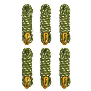 6 Pack 5 mm Ultralight Tent Guy Lines Camping Ropes with Aluminum Tensioner for Tent, Tent Tarp Shelter 6 Pack 5 mm Ultralight Tent Guy Lines Camping Ropes with Aluminum Tensioner for Tent, Tent Tarp Shelter