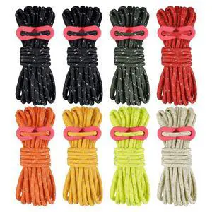 8 Pack Reflective Tent Guy Lines withQuick Release Buckle, 4mm Heavy DutyCamping Rope, Waterproof Outdoor Cordfor Tent Tarp Hiking Backpacking &Survival Gear, Multi-Color 8 Pack Reflective Tent Guy Lines withQuick Release Buckle, 4mm Heavy DutyCamping Rope, Waterproof Outdoor Cordfor Tent Tarp Hiking Backpacking &Survival Gear, Multi-Color