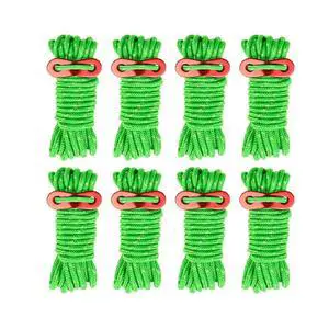 8 Pack 4mm Guy Lines Ultralight Tent Cords with Aluminum Adjuster Tensioner Outdoor Camping Guylines Ropes for Tent Tarp,Camping,Hiking Backpacking (Green) 8 Pack 4mm Guy Lines Ultralight Tent Cords with Aluminum Adjuster Tensioner Outdoor Camping Guylines Ropes for Tent Tarp,Camping,Hiking Backpacking (Green)