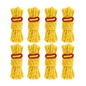 8 Pack 4mm Guy Lines Ultralight Tent Cords with Aluminum Adjuster Tensioner Outdoor Camping Guylines Ropes for Tent Tarp,Camping,Hiking Backpacking (Yellow) 8 Pack 4mm Guy Lines Ultralight Tent Cords with Aluminum Adjuster Tensioner Outdoor Camping Guylines Ropes for Tent Tarp,Camping,Hiking Backpacking (Yellow)