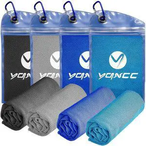 4 Pack Cooling Towels, 40"x12", Cool Cold for Neck & Face | Soft Breathable Microfiber, Instant Cool Sports Towel for Gym, Yoga, Golf, Running, Camping, Outdoor Activities & Hot Weather 4 Pack Cooling Towels, 40"x12", Cool Cold for Neck & Face | Soft Breathable Microfiber, Instant Cool Sports Towel for Gym, Yoga, Golf, Running, Camping, Outdoor Activities & Hot Weather